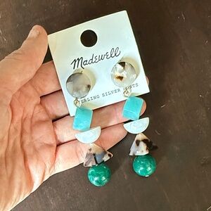 Madewell Turquoise and Tortoise Shell Dangle Earrings